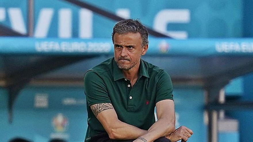 Luis Enrique, durante el partido contra Eslovaquia. |  // THANASSIS STAVRAKIS