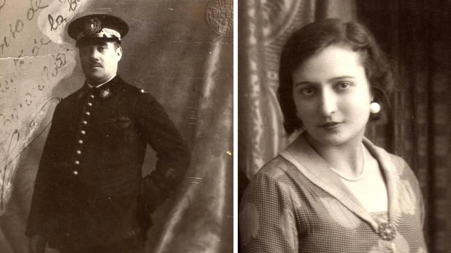 Jaume Teixidor, compositor del pasodoble 'Amparito Roca', y Amparo Roca, la amiga de su hija que le dio nombre a la melodía.