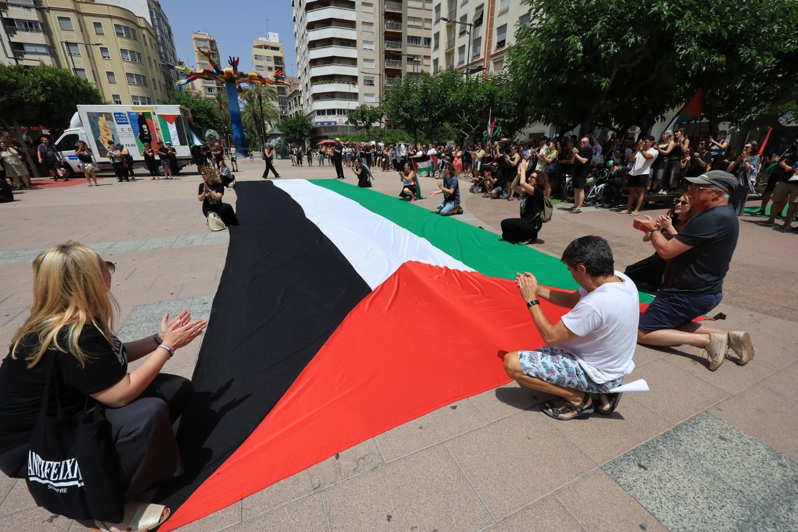 Manifestación a favor del pueblo palestino y la paz en Castellón