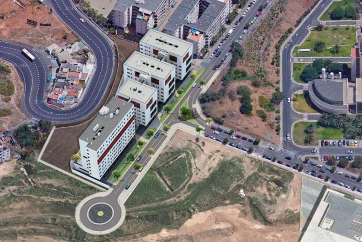 Recreación infográfica del nuevo bloque de viviendas entre la calle Doctor Chiscano y la carretera de Chile. | | LP/DLP