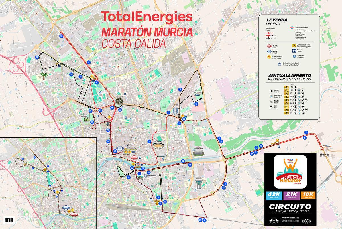 Itinerario de la Maratón de Murcia Costa Cálida 2026
