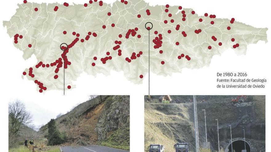 La Autovía Minera argayará más si no se actúa en sus taludes, alertan los geólogos