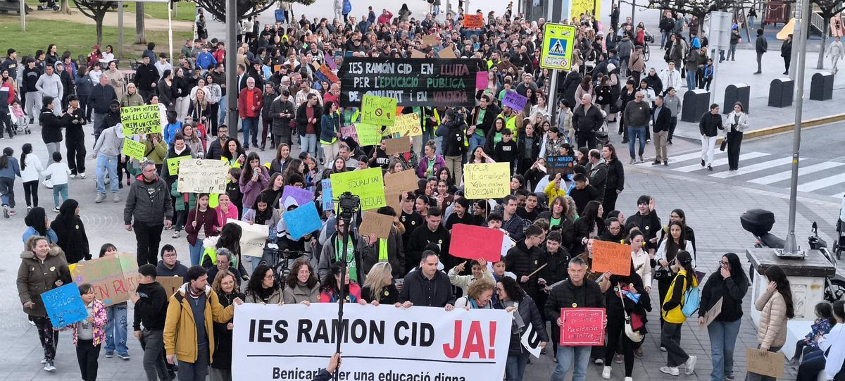Foto de la protesta que ha tenido lugar este miércoles por la tarde en Benicarló.