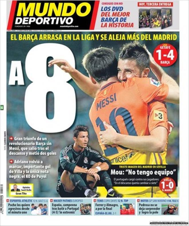 Portada de la prensa nacional y internacional del 16 de septiembre de 2012