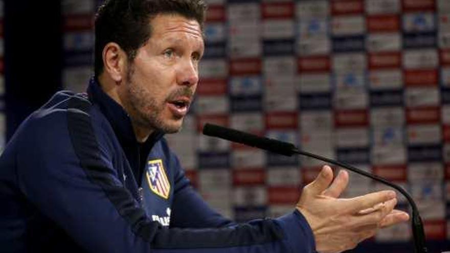 Diego Pablo Simeone, ayer en rueda de prensa.