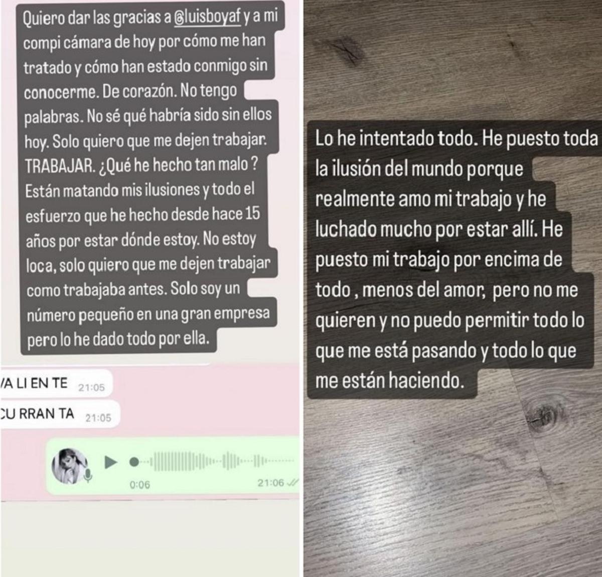 Las historias de Marta Riesco en las que habla sobre su situación laboral