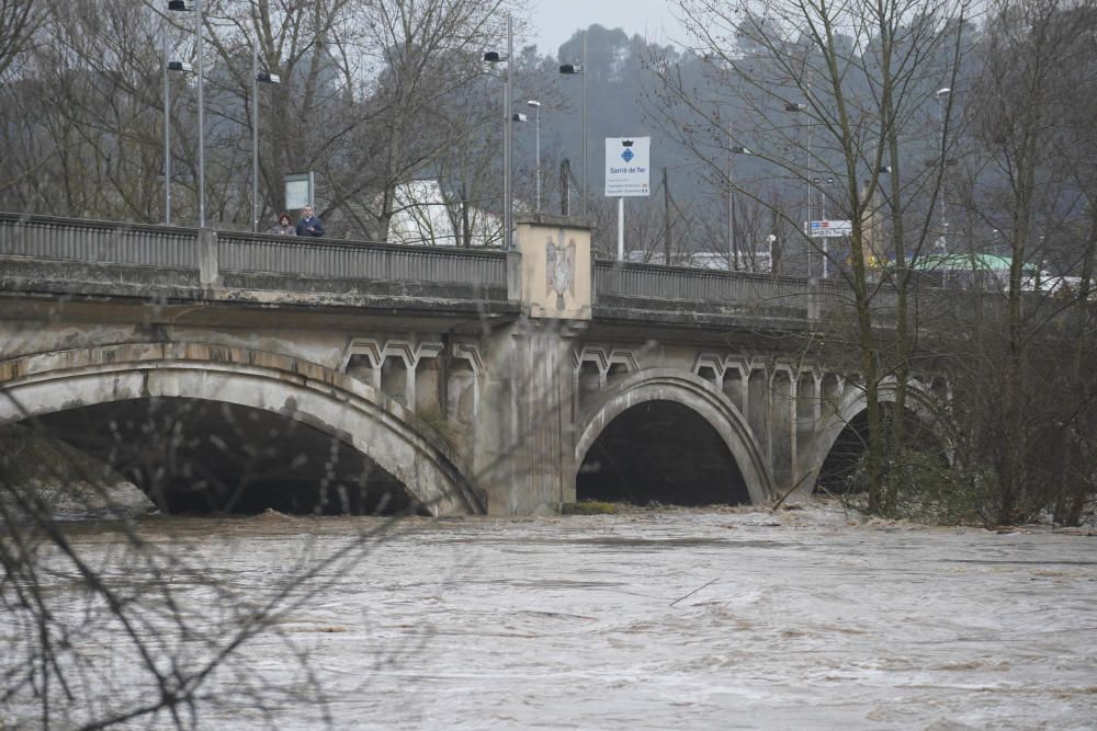 El riu Ter, al seu pas pel barri de Pont Major de Girona