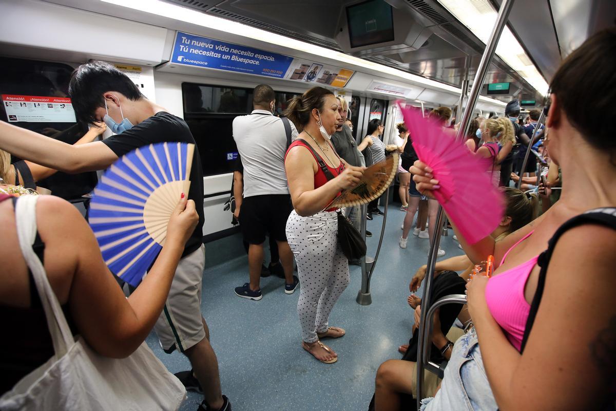 Calor en la L1 del metro de Barcelona