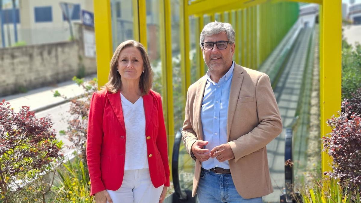 Luisa Sánchez y Miguel Martín, en las rampas de Gran Vía.