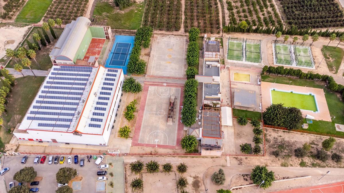 Vista aérea de las instalaciones deportivas de Carlet.