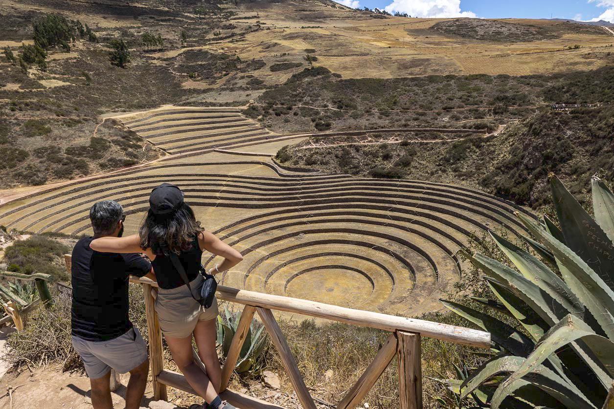 Un mirador a las terrazas de Moray