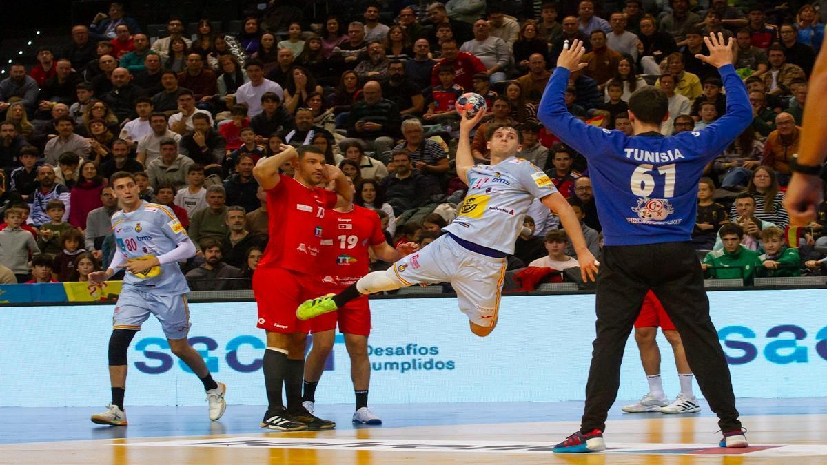 España, en su victoria contra Túnez (37-28) en su reciente amistoso internacional