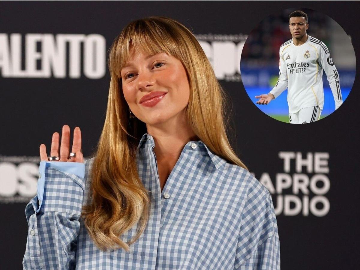 La actriz Ester Expósito y el jugador del Real Madrid Kylian Mbappé.