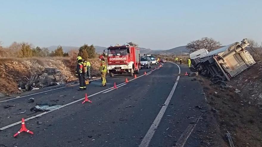 Imatge de l&#039;accident feta pel Servei de Prevenció i Extinció d&#039;Incendis de la Diputació d&#039;Osca