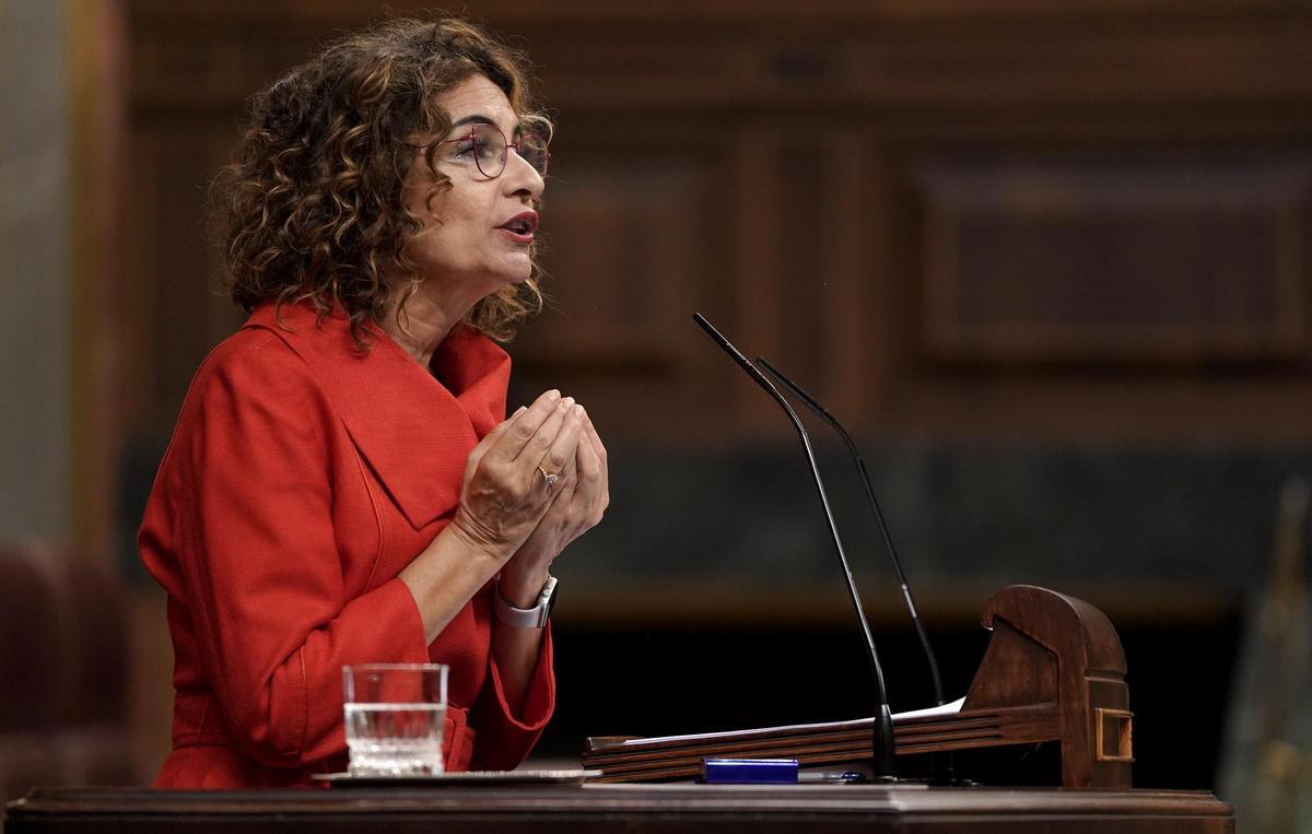 María Jesús Montero durante su comparecencia en el Congreso de los Diputados.