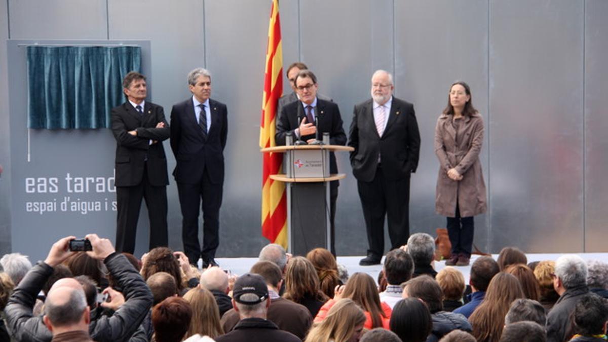 Artur Mas, 'president' de la Generalitat, durante el discurso de inauguración del EAS de Taradell (Osona)