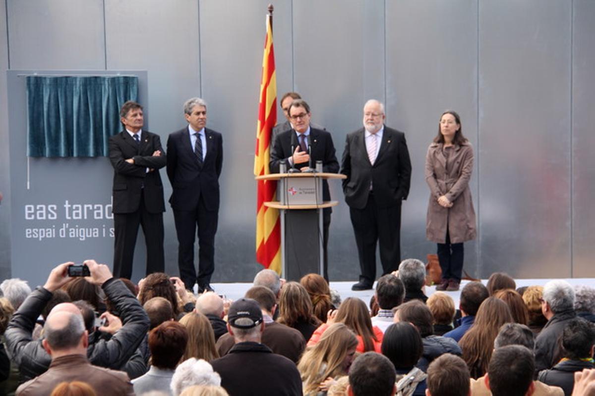 Artur Mas, president de la Generalitat, durant el discurs d’inauguració de l’EAS de Taradell (Osona).