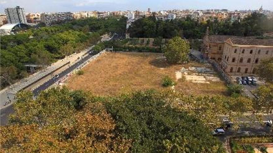 Solar de Jesuitas con el Jardín de las Hespérides y el Botánico al fondo.