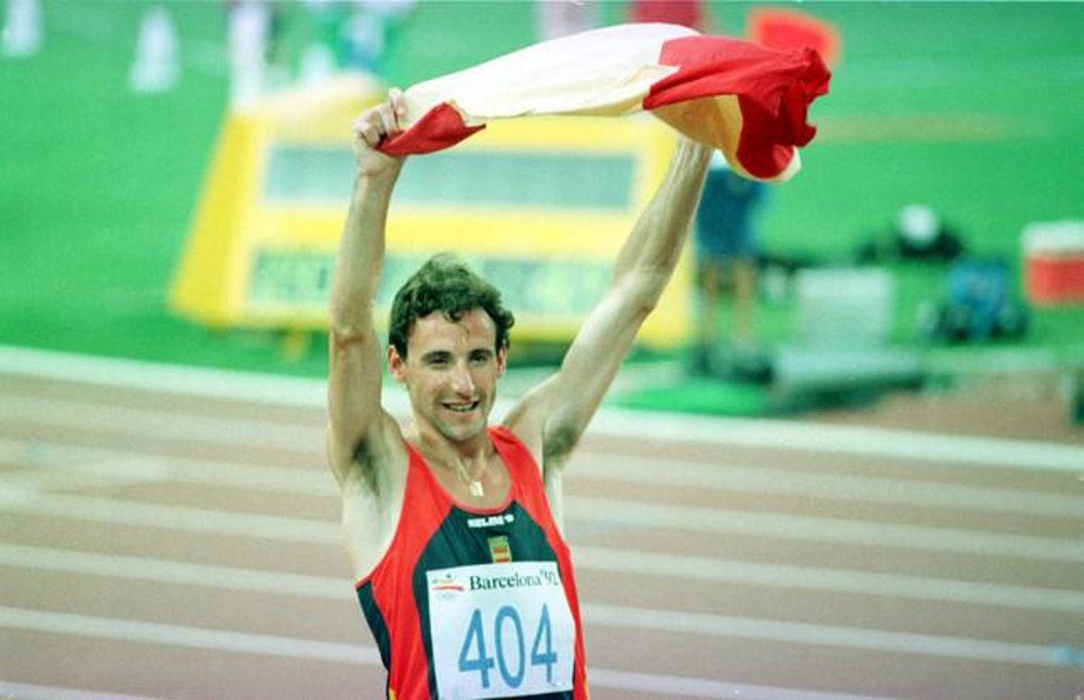 Fermín Cacho, l’atleta espanyol que va guanyar la medalla d’or dels 1.500 metres en l’esprint final, amb un temps de 3:40:12.