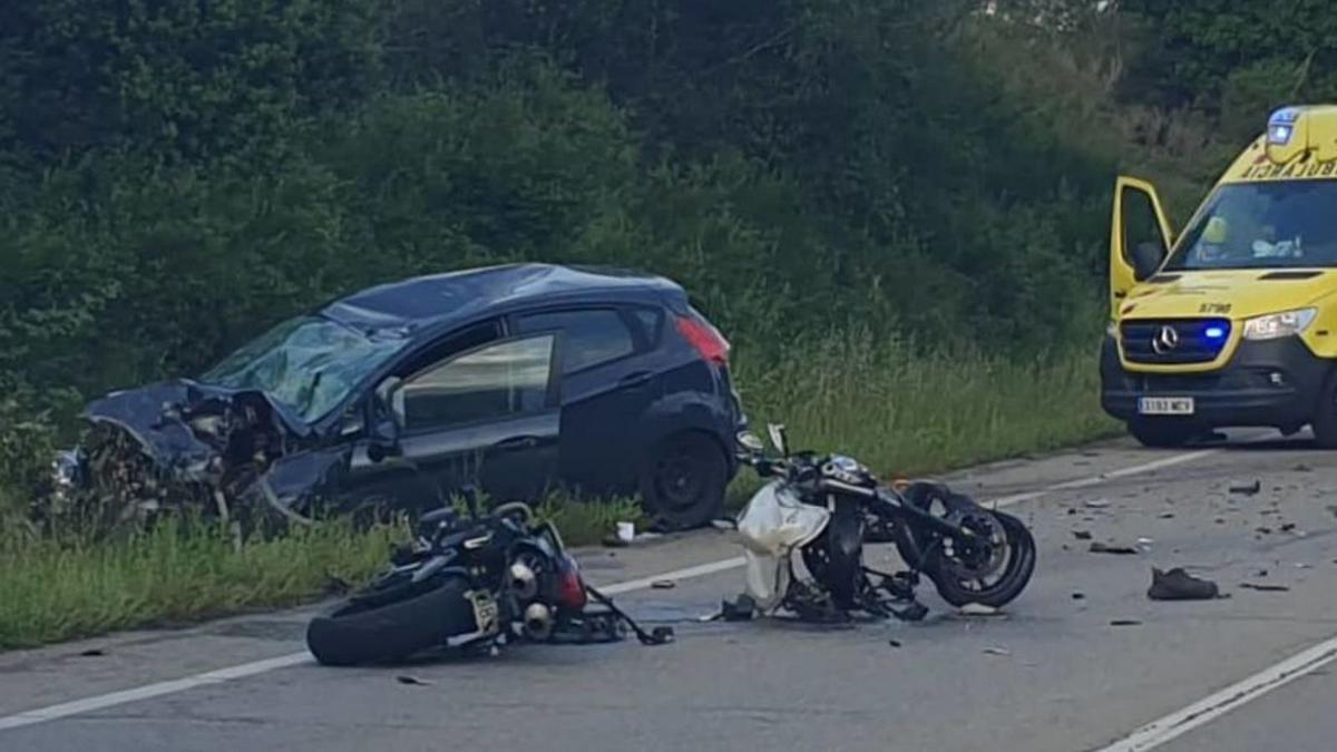 Accident mortal d’un motorista a Saus, el maig passat. | ANTI-RADARS GARROTXA