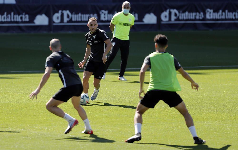 Primer entrenamiento de grupo del Málaga CF