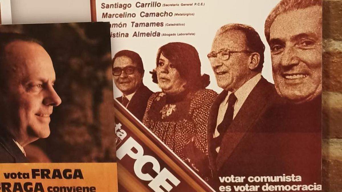 Detalle del cartel electoral del PCE que puede verse en la exposición &quot;Democracia, Parlamento, Constitución&quot; del Congreso de los Diputados.