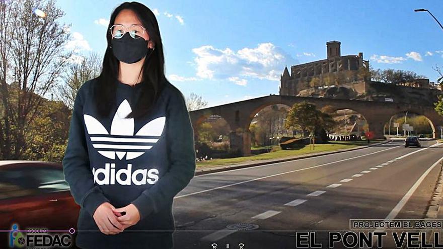 Fotograma del vídeo en xinès del codi QR del Pont Vell  | FEDAC