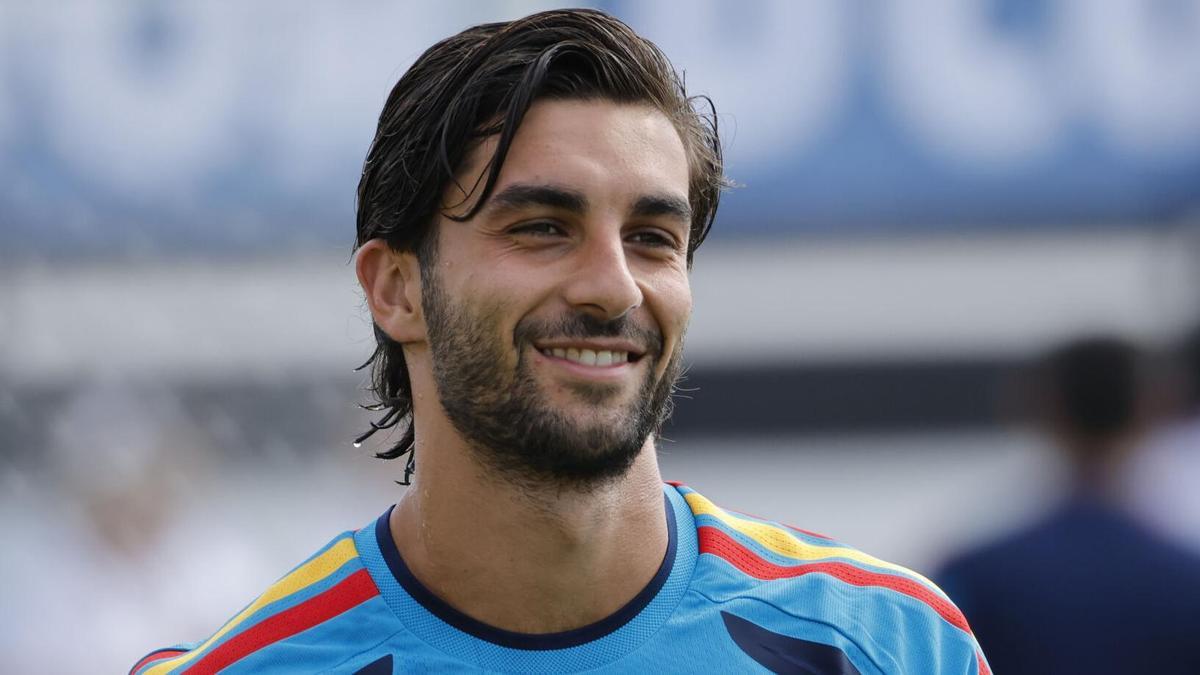 Ferran Torres, en un entrenamiento de España