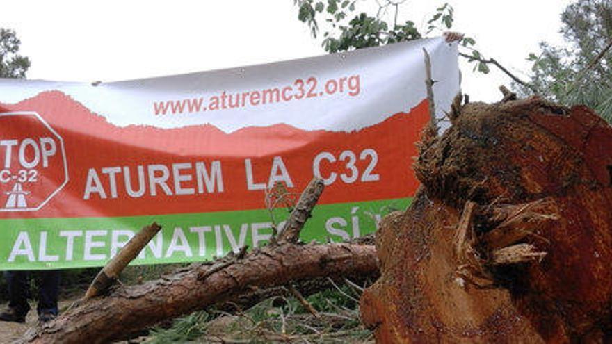 Detenen una activista quan intentava evitar la tala d&#039;arbres per la C-32