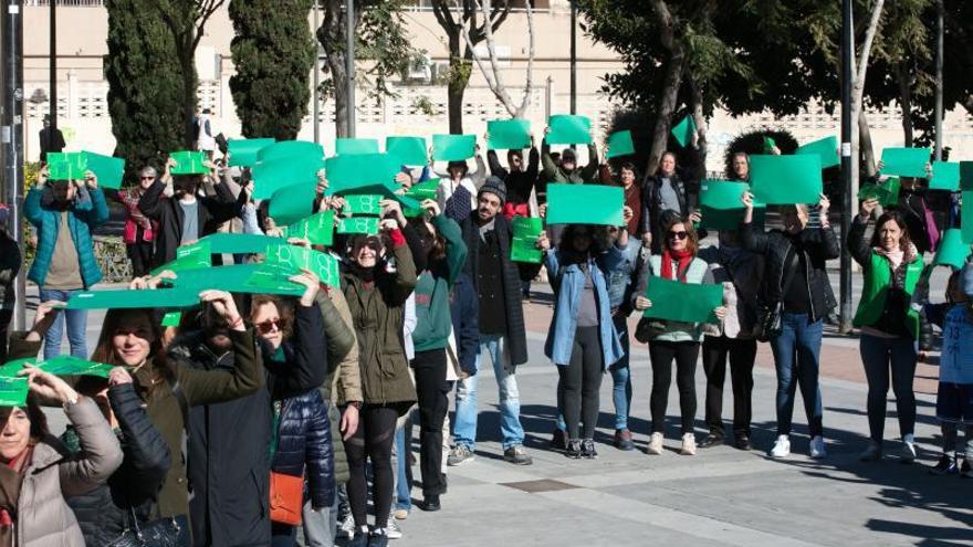 Imagen, este sábado, de la concentración de la AECC en Vila.