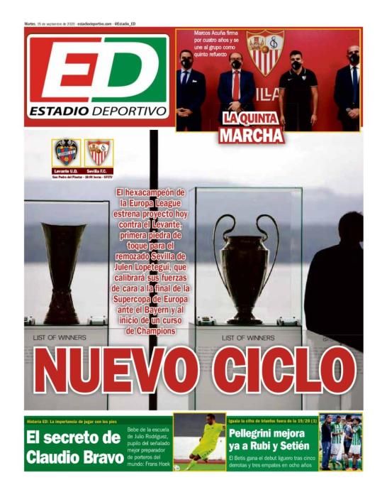 Portada ESTADIO DEPORTIVO 15 septiembre 2020