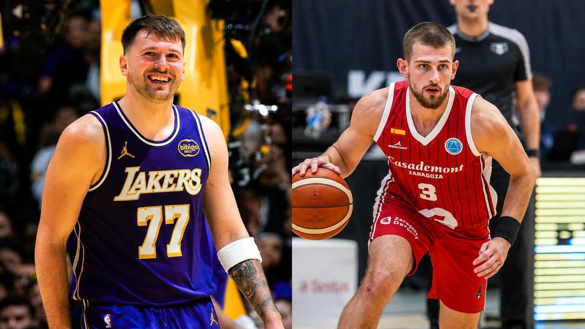 Montaje con dos imágenes de Doncic y Stevenson