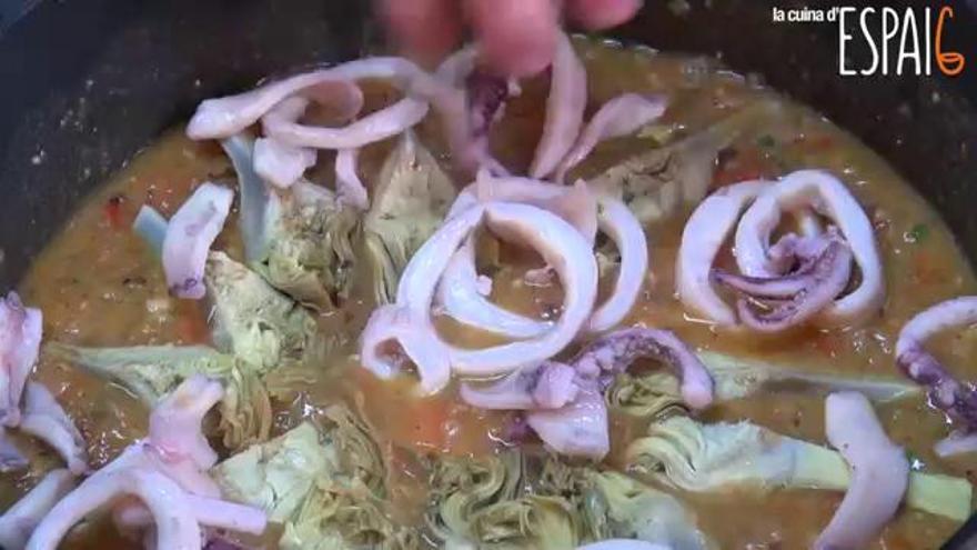 La cuina d'Espai6: Cassoleta de carxofes i calamars