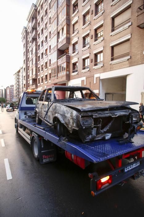 Incendio en un garaje de la calle Doctor Marañón de Avilés