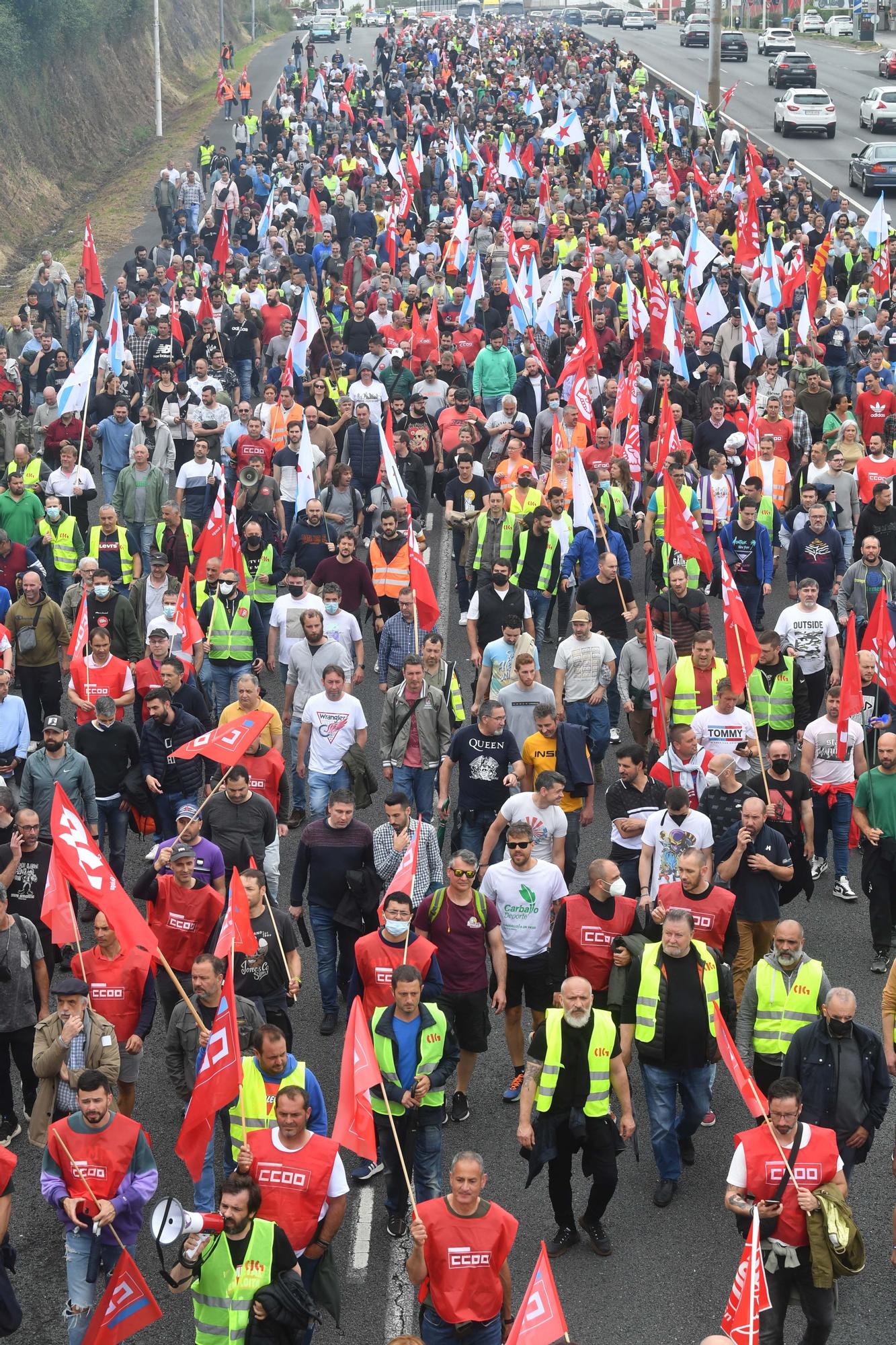 Manifestación de los trabajadores del metal en A Coruña