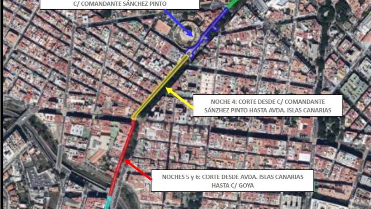 Plano que muestra cómo se asfaltarán la Rambla y Las Asuncionistas.