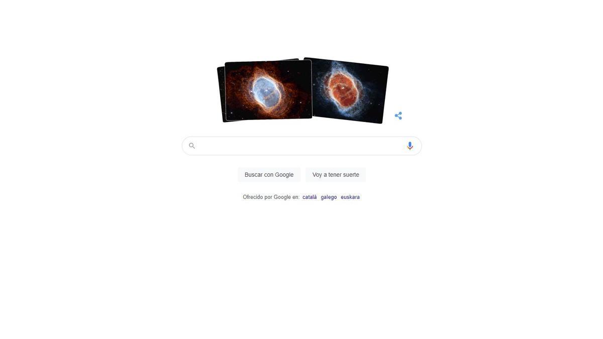 Google rinde homenaje en su doodle al telescopio espacial de James Webb.