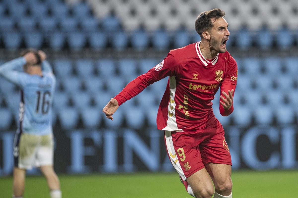 Jesús de Miguel, celebrando el gol del empate.