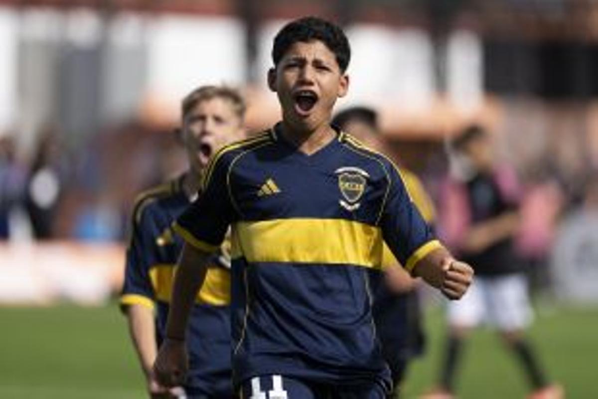 Mateo de Boca Jrs gritando un gol