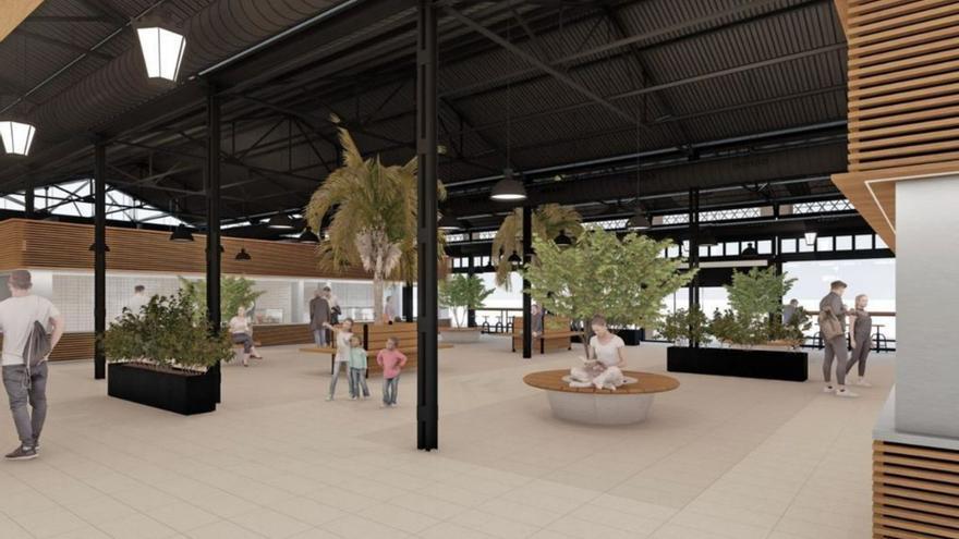 Imagen virtual del nuevo aspecto que tendrá el interior del Mercat del Prado de Gandia. | LEVANTE-EMV