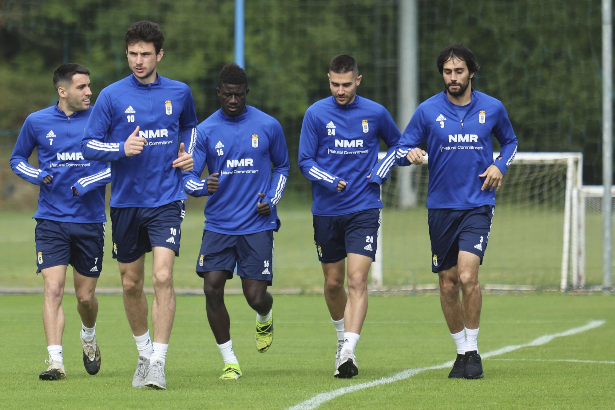 El entrenamiento del Oviedo tras perder en Girona