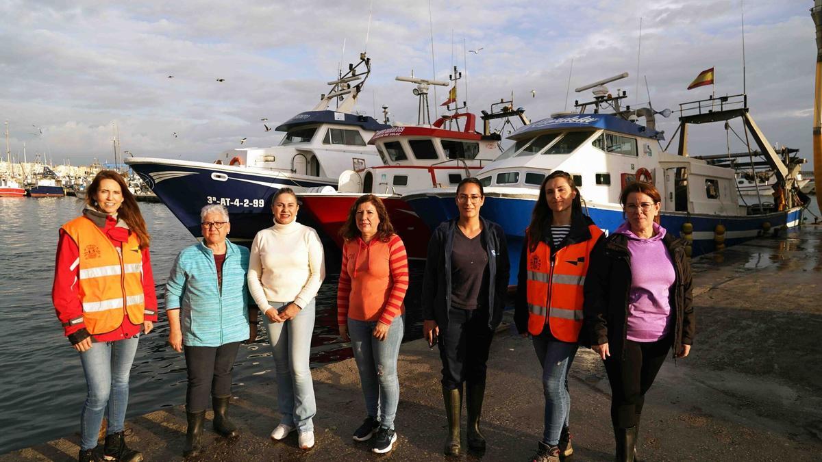 Mujeres trabajadoras de la lonja de Málaga 