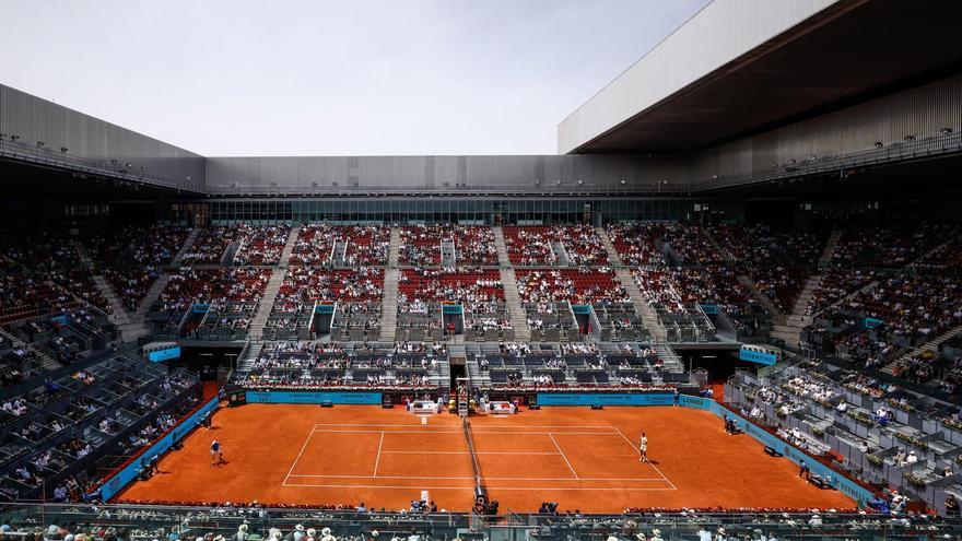 Vista general de la pista Manolo Santana del Mutua Madrid Open.