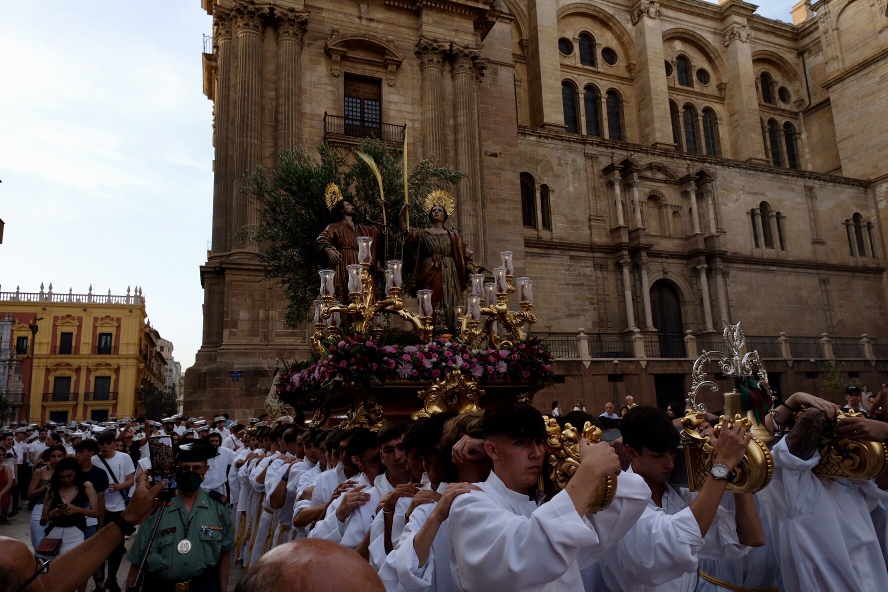 Procesión de los patronos de Málaga por las calles del Centro