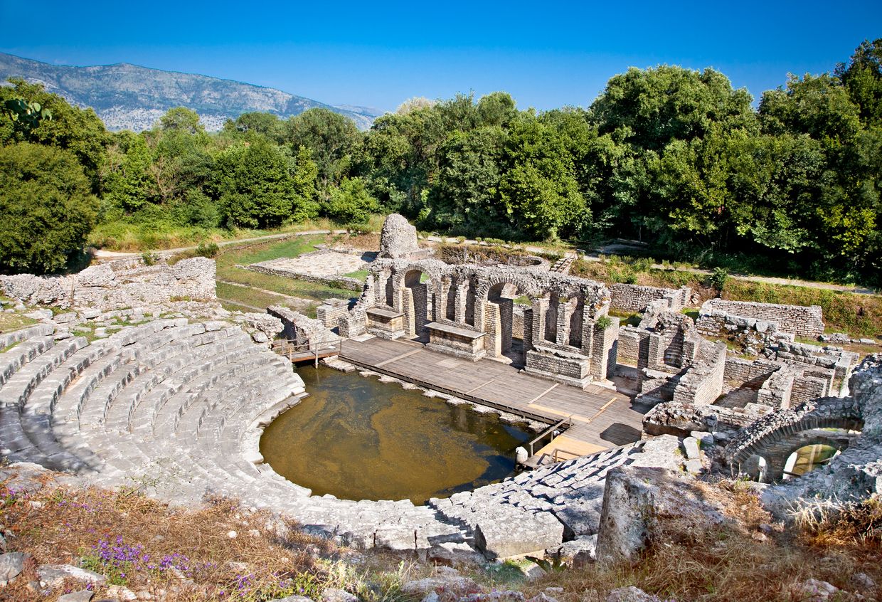 El antiguo anfiteatro griego del Parque Nacional de Butrinto