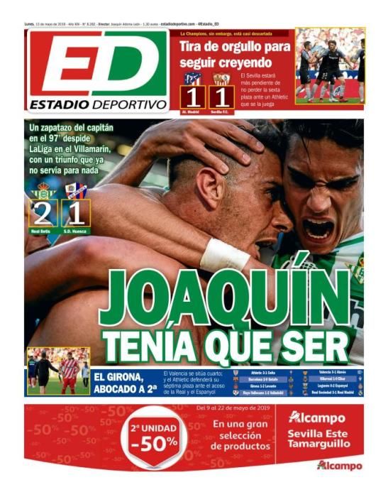 Portada ESTADIO DEPORTIVO lunes 13 de mayo de 2019