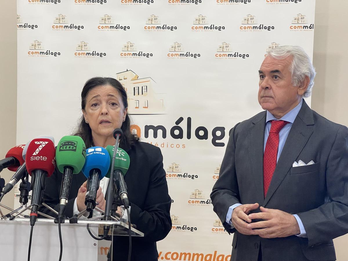 La doctora María José Torres durante la rueda de prensa en el Colegio de Médicos de Málaga