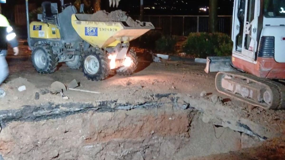 Treballs de reparació de l’avaria