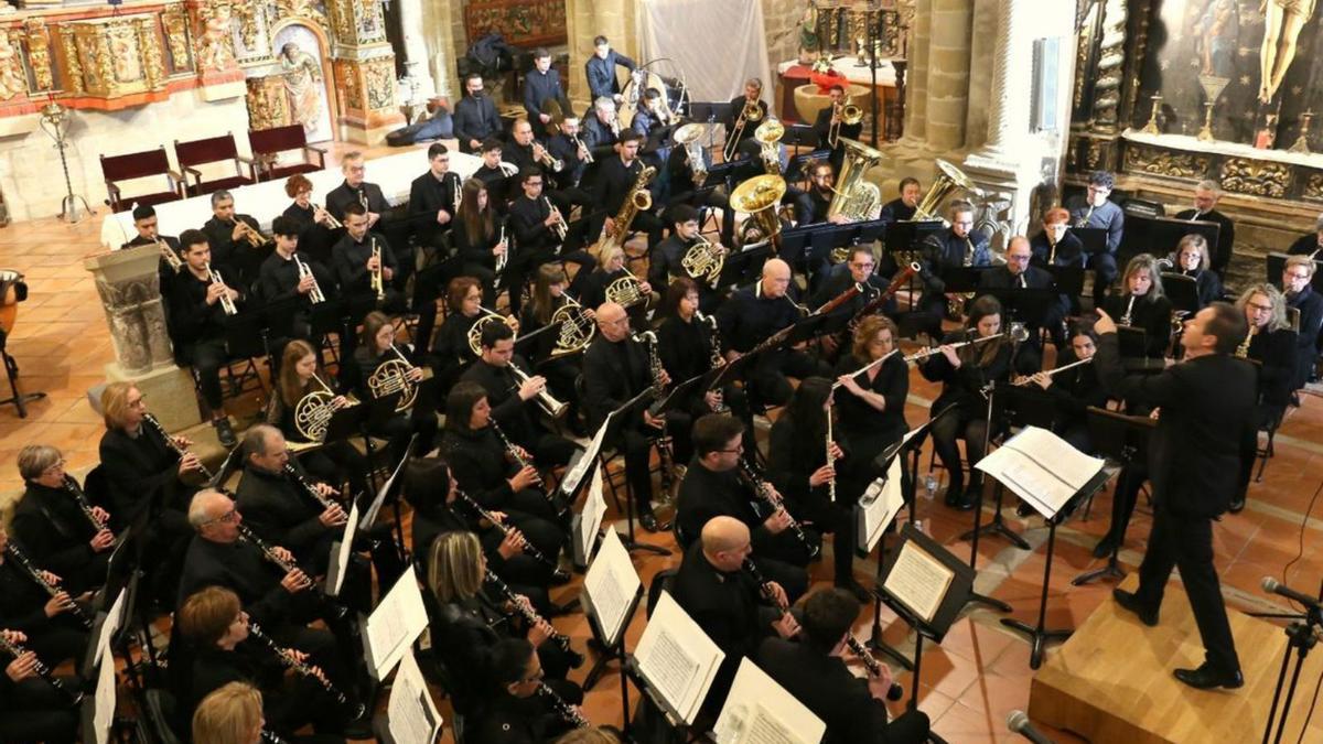 Los músicos ofrecieron un concierto de marchas procesionales el pasado 3 de abril. | TONI TORRANO