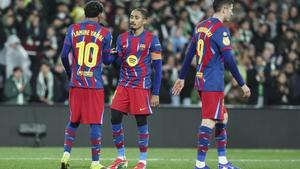 Lamine Yamal of FC Barcelona celebrates a goal during the Spanish Cup, Copa del Rey, round of 16 football match played between Real Racing Club de Santander and FC Barcelona at Campos de Sport de El Sardinero on January 15, 2026, in Santander, Spain. AFP7 15/01/2026 ONLY FOR USE IN SPAIN. Irina R. Hipolito / AFP7 / Europa Press;2026;SPAIN;SPORT;ZSPORT;SOCCER;ZSOCCER;COPA;Real Racing Club de Santander v FC Barcelona - Copa del Rey Round of 16